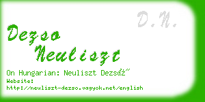 dezso neuliszt business card